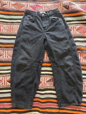 Free People Black Cropped Ankle Jeans